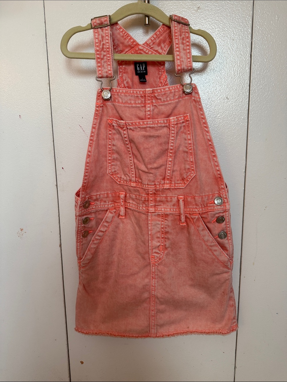 GAP Coral Pink Denim Overall Dress for Kids